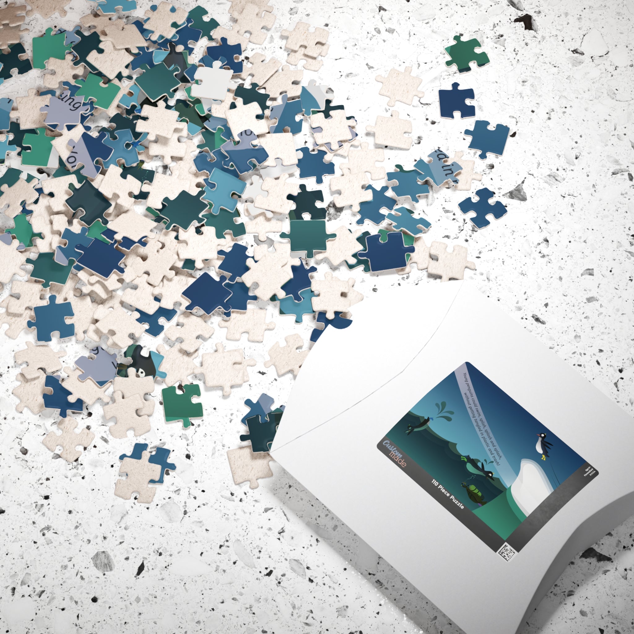Penguin Ocean Puzzle — 110 Piece Trash-Free Sea Scene – tadpohl.com